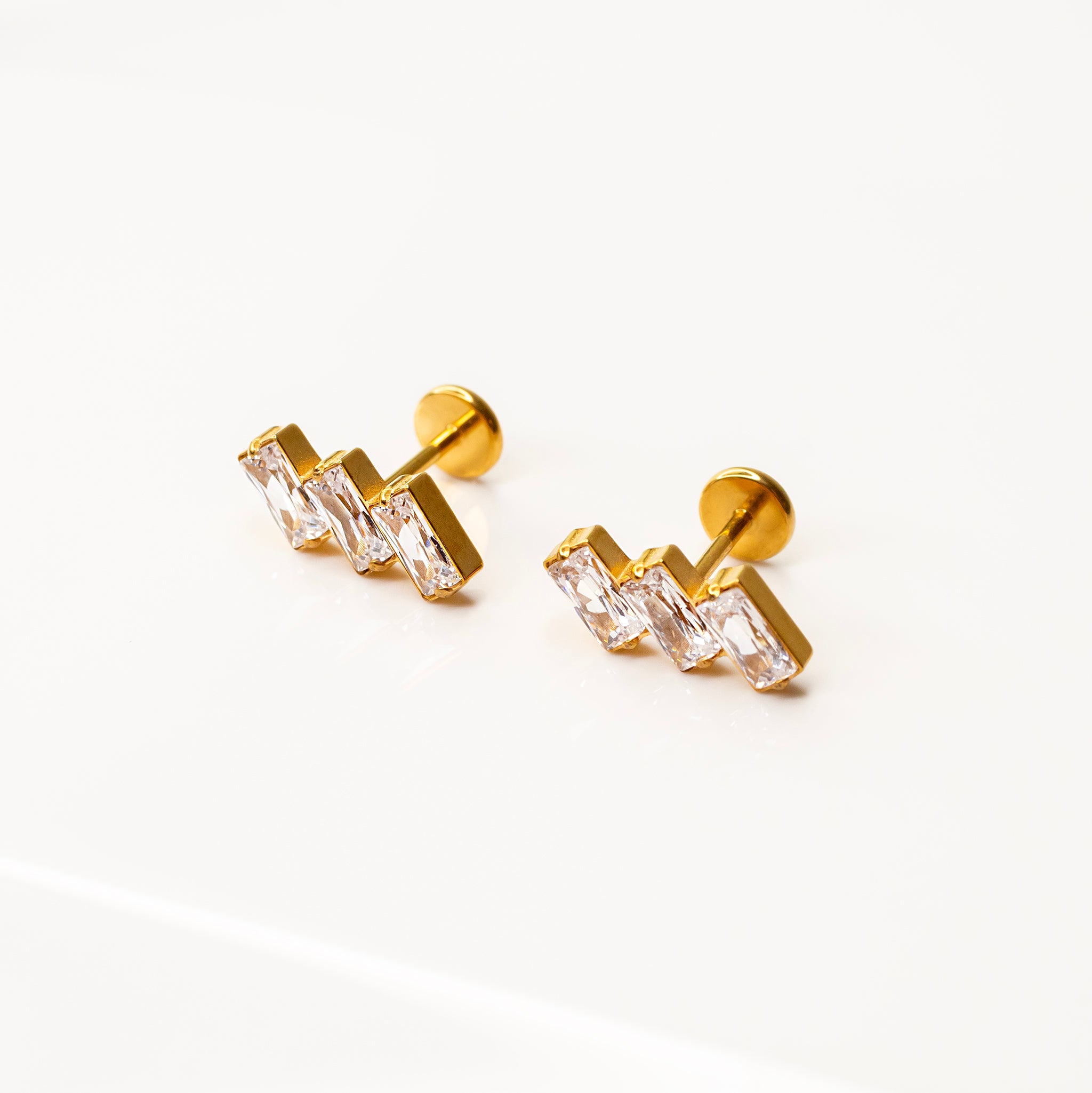 Sleek Diamond Bar Solid Gold Earring, Flat Earring Backs, Nap Earrings,  Gold Sleeper Earrings, 14k Yellow Gold, White Gold - 5mm 6.5mm 8mm –  Valensole Jewelry